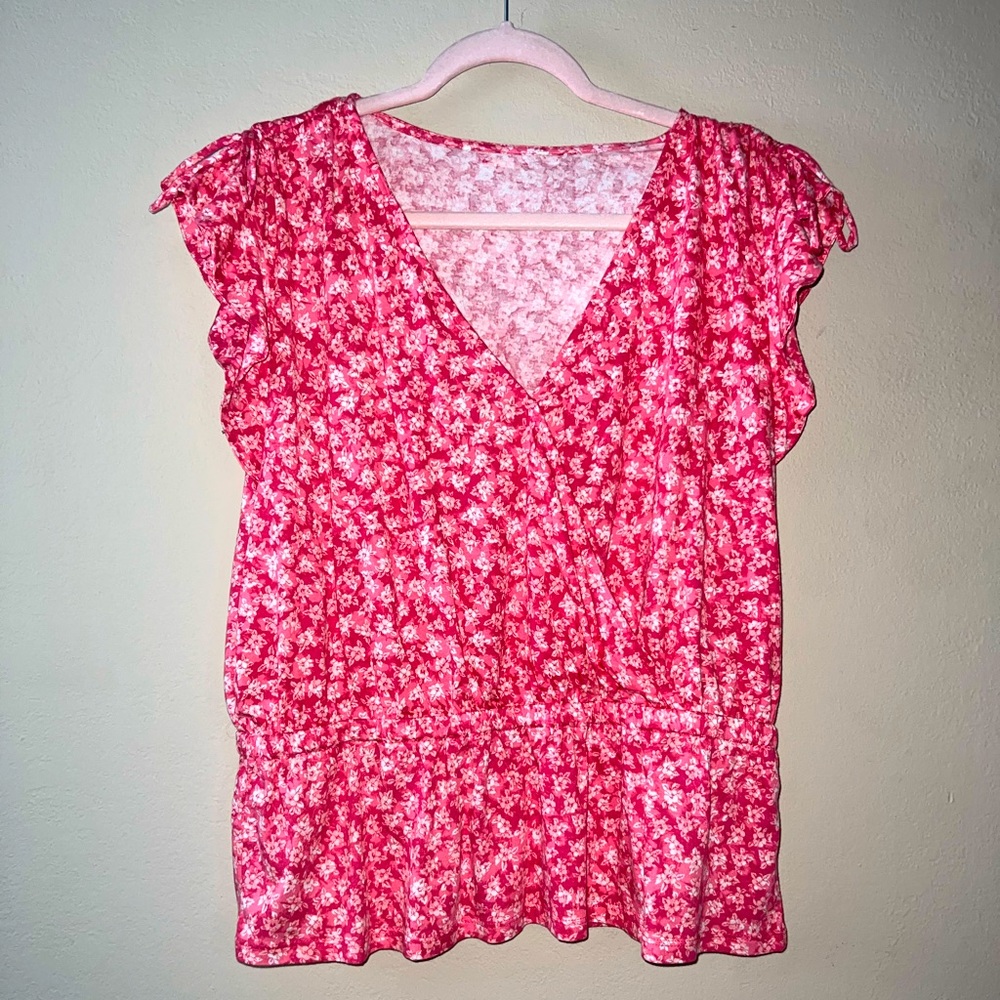 Michael Kors, size L/XL, pink & white floral pattern